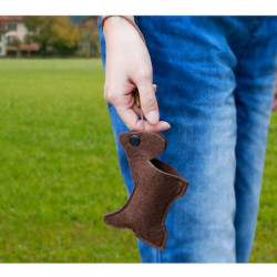 Pets Dogs Poop Waste Dispenser Box Poop Removal Disposal Bags Holder Brown