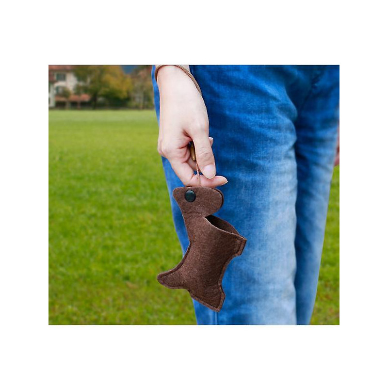 Pets Dogs Poop Waste Dispenser Box Poop Removal Disposal Bags Holder Brown