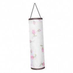Grocery Plastic Bag Holder Garbage Shopping Bag Dispenser White Flower