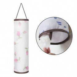 Grocery Plastic Bag Holder Garbage Shopping Bag Dispenser White Flower