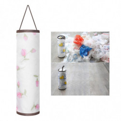 Grocery Plastic Bag Holder Garbage Shopping Bag Dispenser White Flower