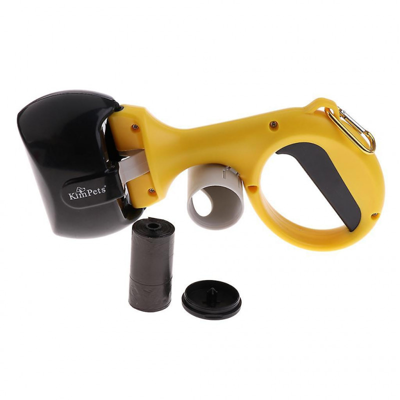 2 In 1 Portable Dog Cat Pooper Scooper Pet Waste Shovel Cleaning Tool Yellow