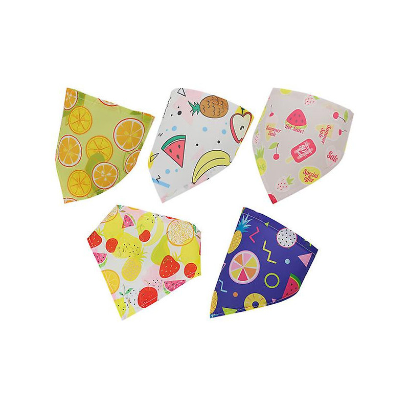 5pcs Pet Saliva Towel Dog Triangle Towel Puppy Pet Triangle Scarf Accessory