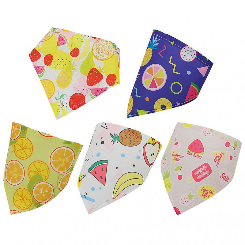 5pcs Pet Saliva Towel Dog Triangle Towel Puppy Pet Triangle Scarf Accessory