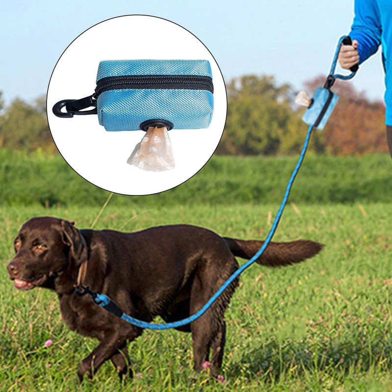 2pcs Pet Dog Poop Waste Bag Dispenser Holder Poo Bags For Puppy Blue Black