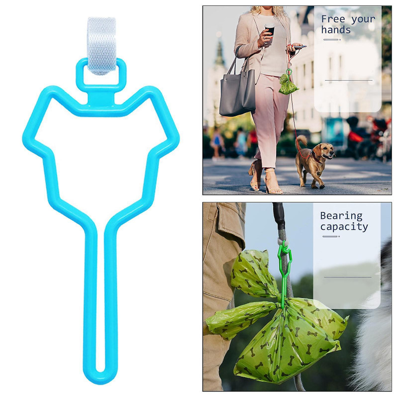 Dog Poop Bag Holder Waste Bag Carrier Adjustable For Leash Pet Supply Blue