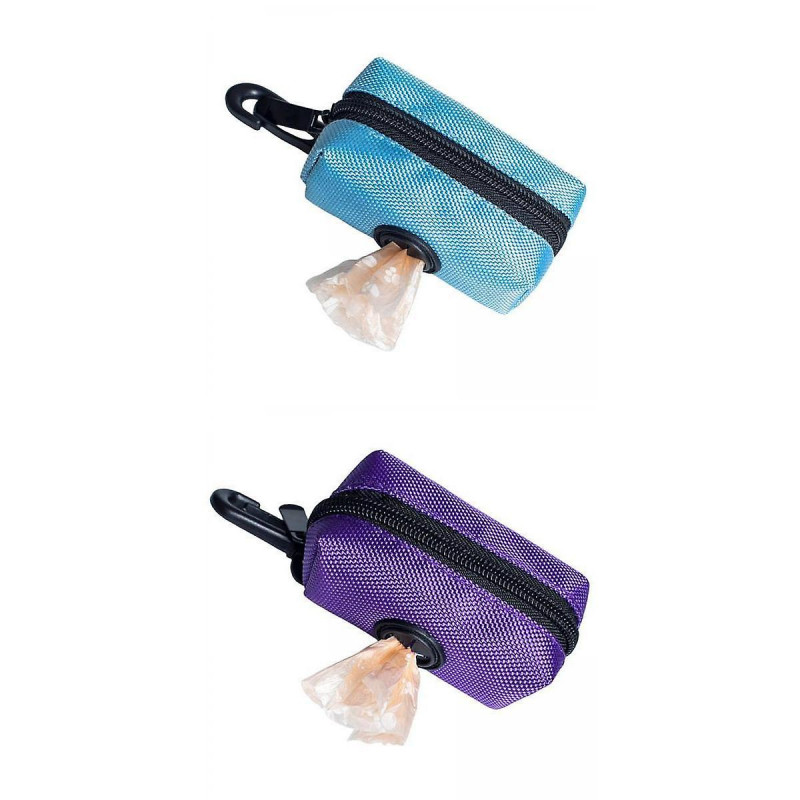 2pcs Pet Dog Poop Waste Bag Dispenser Holder Poo Bags For Puppy Black Purple