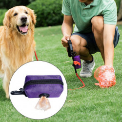 2pcs Pet Dog Poop Waste Bag Dispenser Holder Poo Bags For Puppy Black Purple