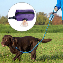 2pcs Pet Dog Poop Waste Bag Dispenser Holder Poo Bags For Puppy Black Purple