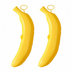2pcs Lunch Box Holder Banana Protector Outdoor Travel Yellow Kitchen For Kid