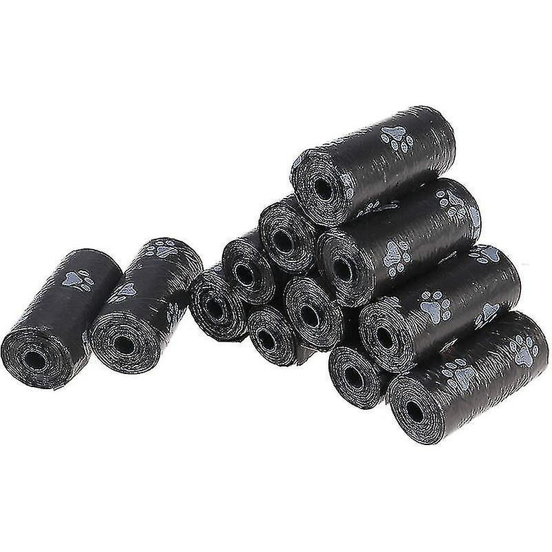 Poop Bags For Dogs, Cats, Pets, Black, 12 Rolls (180 Bags Total)