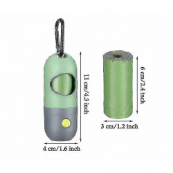 2 Pieces Dog Poop Waste Bag Holder Dispenser With Led Flashlight