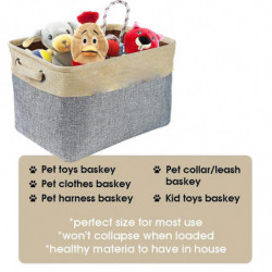 Personnalisé Pet Dog Toy Storage Basket Dog Canvas Bag Pliable Pet Toys Linen Storage Box Bins Dog Accessories Pet Supp