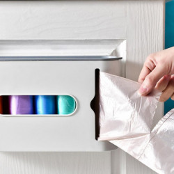 Trash Bags Storage Box Wall Mounted Plastic Garbage Bag Dispenser Waste Bag Holder for Bathroom