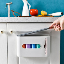 Trash Bags Storage Box Wall Mounted Plastic Garbage Bag Dispenser Waste Bag Holder for Bathroom