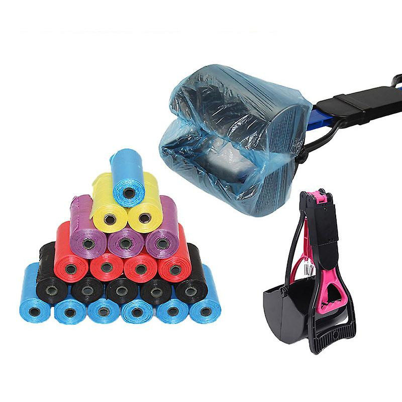 Pet Long Handle Pooper Scoopers Bags Cat Dog Plastic Pick Up Poop Bag New
