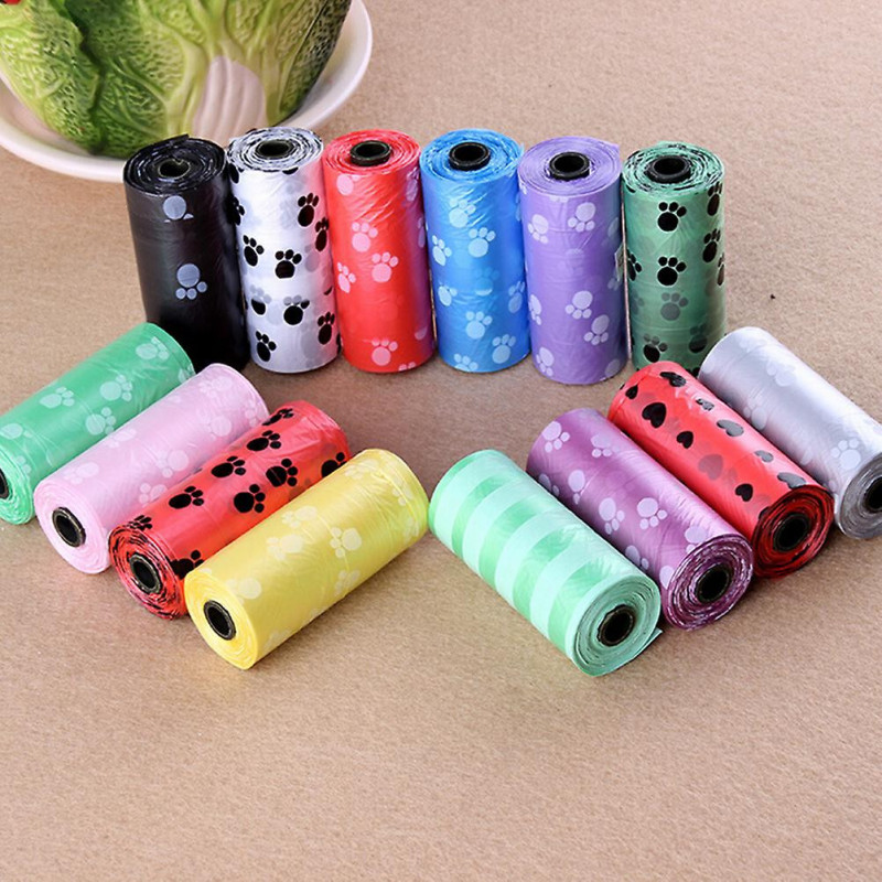 1rouleaux / 15 Pcs Pet Dog Waste Clean Poop Bags Ramasser Pooper Bags Pet Supplies_x000d_