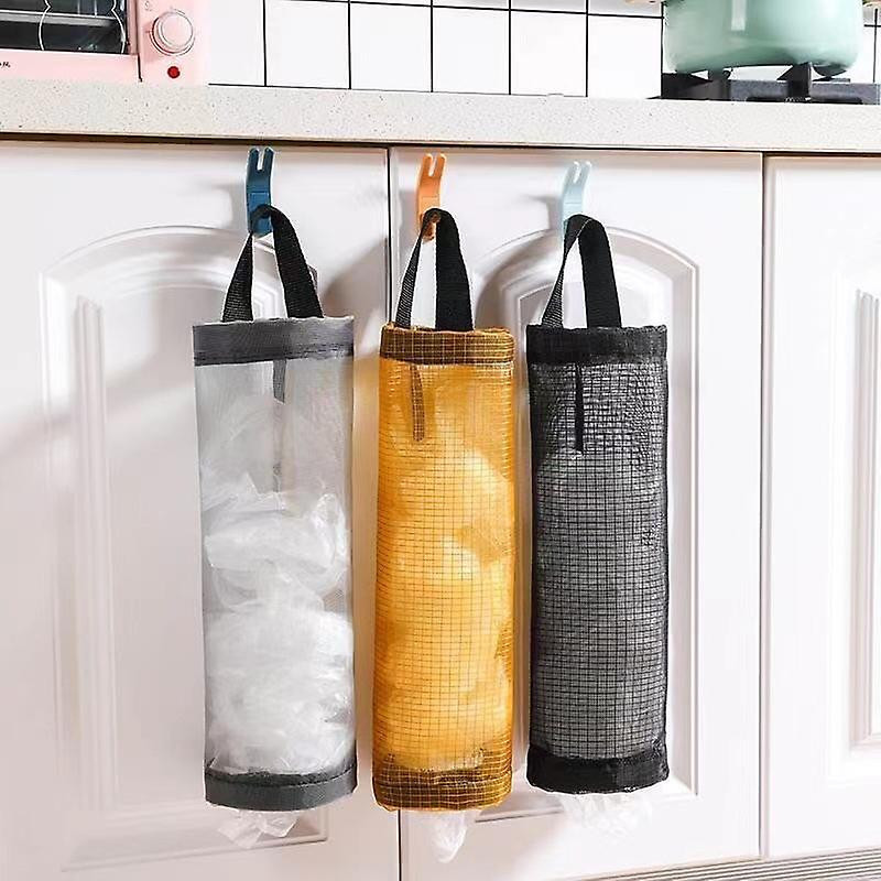 Creative Storage Bag Holder Bag Holder for Plastic Bags Folding Hanging Storage Bag Trash Bags Mesh Garbage Bag (D-F-4)