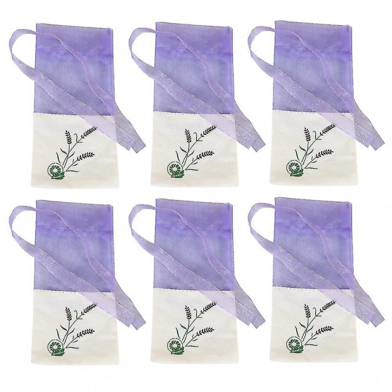 6 Pcs Lavande Sachets Parfumés Sacs en Sachet de Coton Sacs Pochette Lavande Sachet