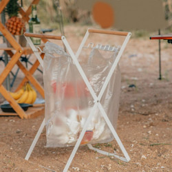 Porte-sac poubelle Metal Garbage Bag Holder Portable Outdoor Leaf Bag Stand pour Camping Picnic Kitchen