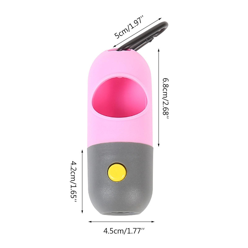 Portable Dog Poop Bag Dispenser With Clip Led Flashlight For Backpack Handbag