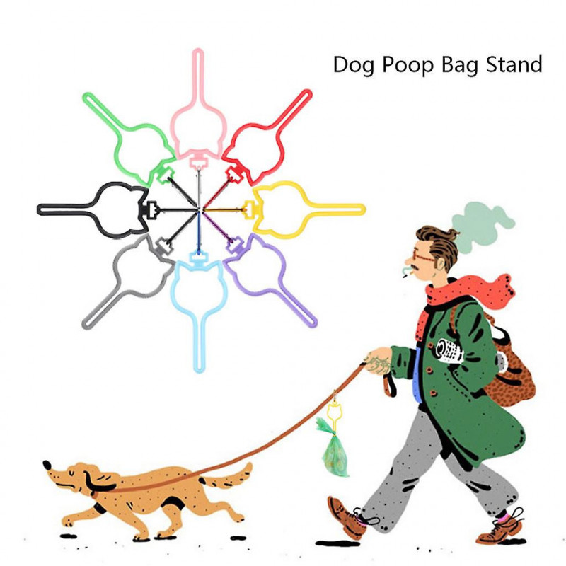 Pet Waste Bags Holder Poop Bags Stand Clip To Dog Leash Strong & Portable