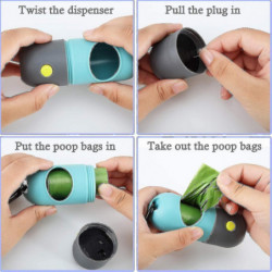 2 Pieces Dog Poop Waste Bag Holder Dispenser With Led Flashlight-