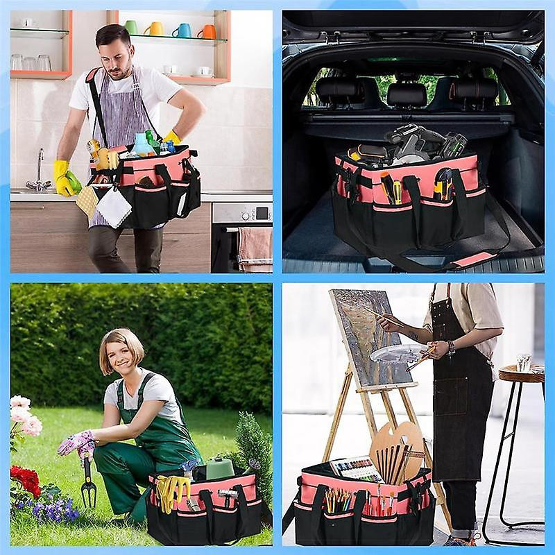 Wearable Cleaning Storage Bag, Cleaning Tool Organizer with Adjustable Strap, Waterproof Bag with 4