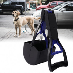 Foldable Dog Pooper Scooper For Large And Small Dogs Concrete Ground Surface Blue