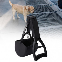 Foldable Dog Pooper Scooper For Large And Small Dogs Concrete Ground Surface Black