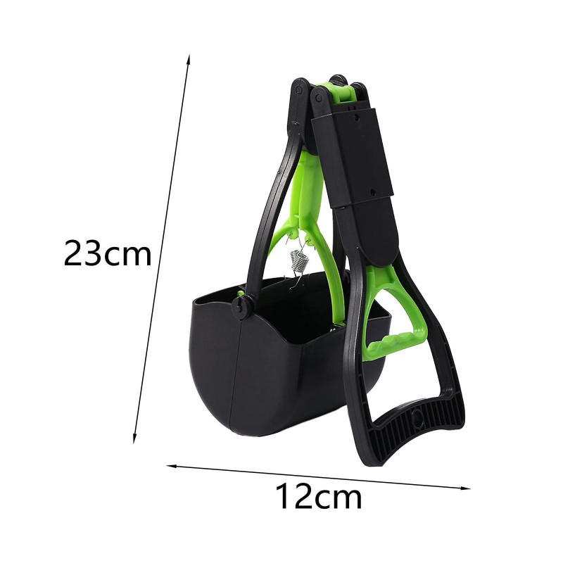 Foldable Dog Pooper Scooper For Large And Small Dogs Concrete Ground Surface Green