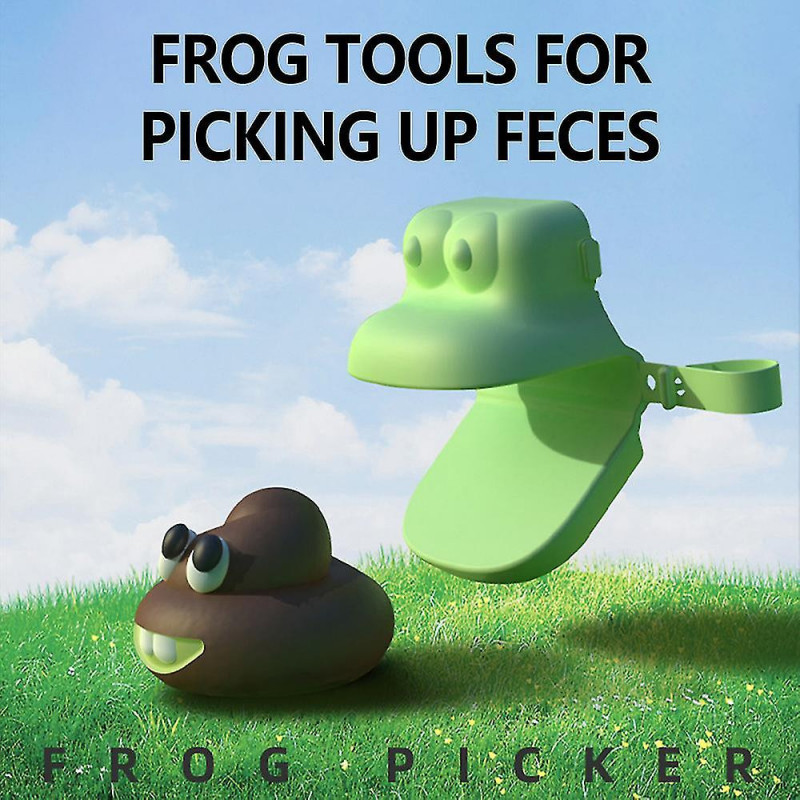 Creative Dog Pooper Scooper Frog Shape Pet Waste Removal Pooper Scooper With Bag Dispenser For Outdoor
