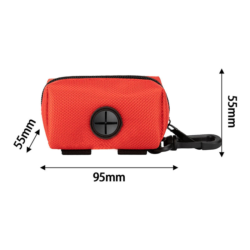 Dog Poop Bag Holder Doggy Waste Bag Dispenser For Travel Camping Walking Red