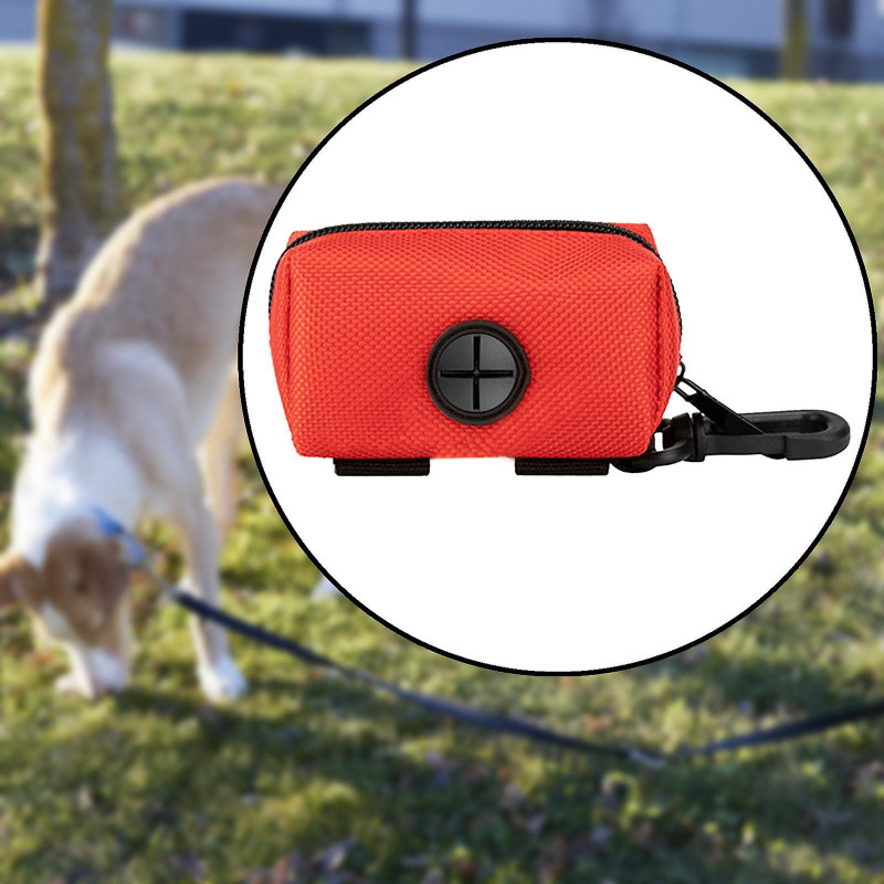 Dog Poop Bag Holder Doggy Waste Bag Dispenser For Travel Camping Walking Red