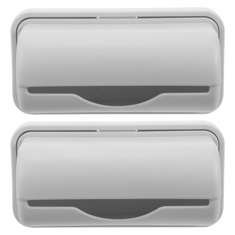 2pcs Wall-mounted Trash Bag Dispenser Garbage Bag Storage Box Trash Bag Container for Bathroom Kitchen (Grey)