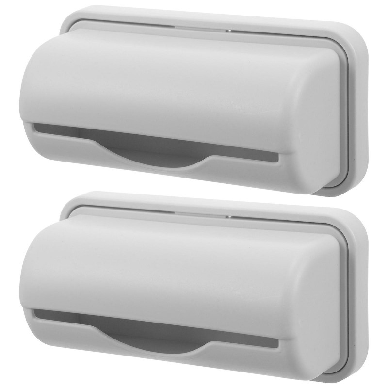 2pcs Wall-mounted Trash Bag Dispenser Garbage Bag Storage Box Trash Bag Container for Bathroom Kitchen (Grey)