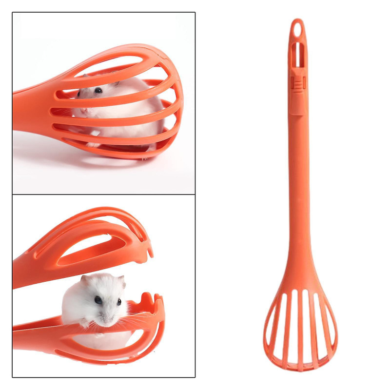 2pcs Hamster Clip Feeding Tool Hamster Scooper Catcher Grabber Orange And Blue