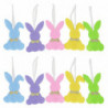 10pcs Easter Rabbit Ornament Felt Easter Pendant Party Layout Decor(Mixed Color)