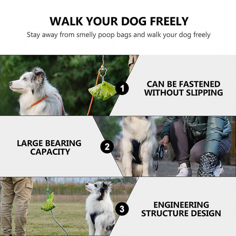 7pcs Dog Poop Bag Holder Leash Waste Carrier Holder Pets Hands Free Knot Holder