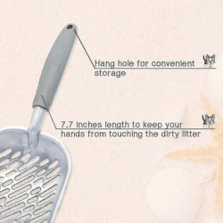 Cat Litter Scoop, Durable Metal Litter Tray, Sieve With Deep Scoop And Ergonomic