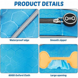 Dog Poop Bag Holder, Dog Waste Bag Dispenser w/Zipper for Dog Walking Running(No Poo Bags)