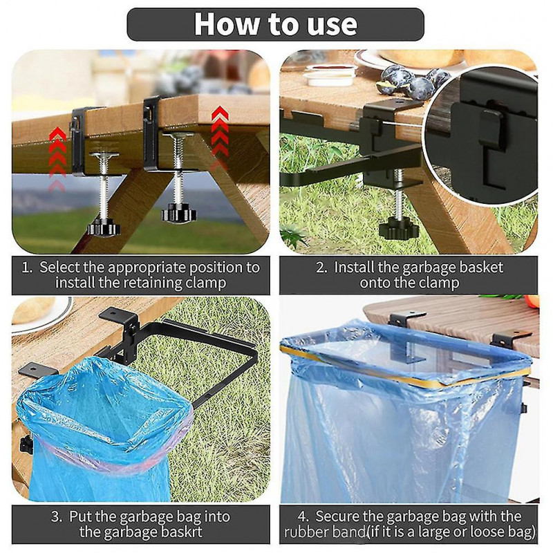 Metal Cabinet Trash Bag Holder With Bows Clamp Multi-purpose High Load Carrying Waste Bag For Gardens Metal Cabinet Trash Bag Holder With Bows Clamp Multi-purpose High Load Carrying Waste Bag For Gardens