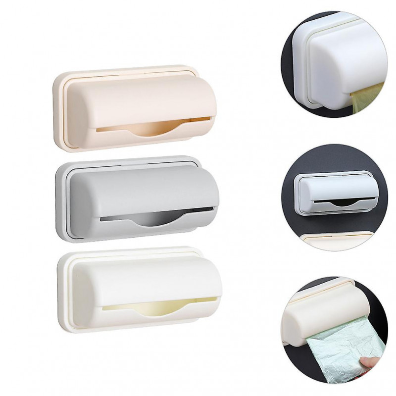 3 Pcs Caja Organizadora Punch Free Trash Bags Holder Garbage Bags Dispenser Wall Mount Trash Bag Containers