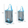Hanging Folding Mesh Garbage Bag Organizer Trash Bags Holder Recycling Containers Storage for Kitchen - Size S(Blue)