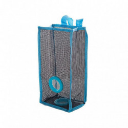 Hanging Folding Mesh Garbage Bag Organizer Trash Bags Holder Recycling Containers Storage for Kitchen - Size S(Blue)