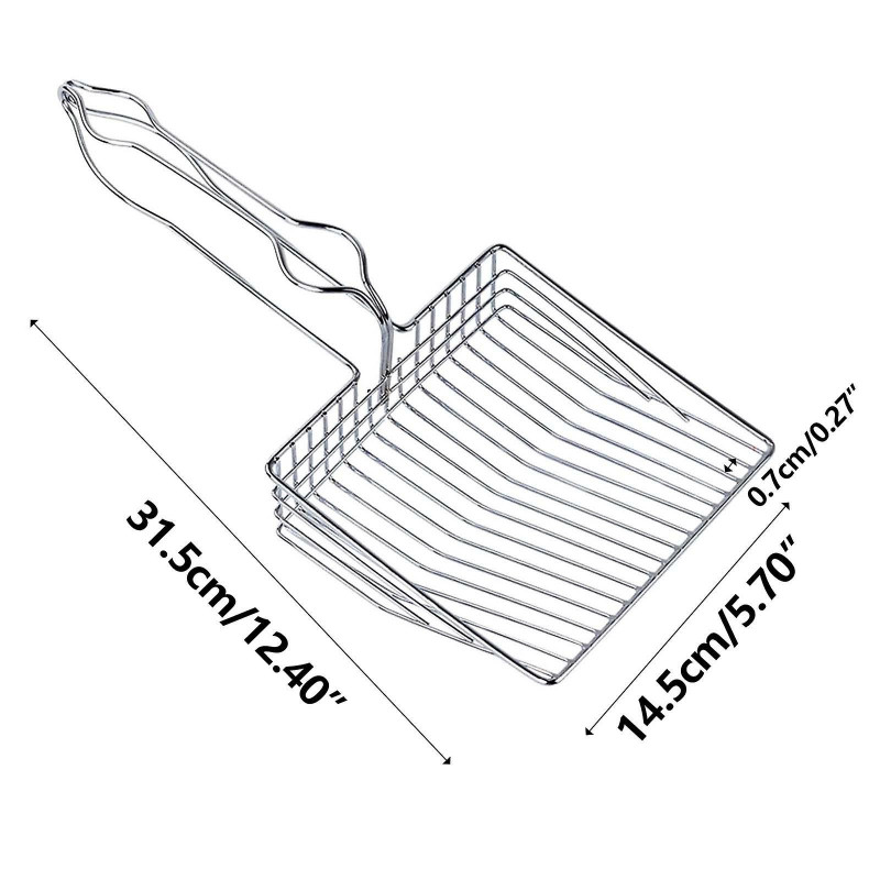 Pelle à litière pour chat en métal en acier inoxydable avec des trous fins pour un retrait facile et facile de la [...]