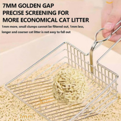 Pelle à litière pour chat en métal en acier inoxydable avec des trous fins pour un retrait facile et facile de la [...]