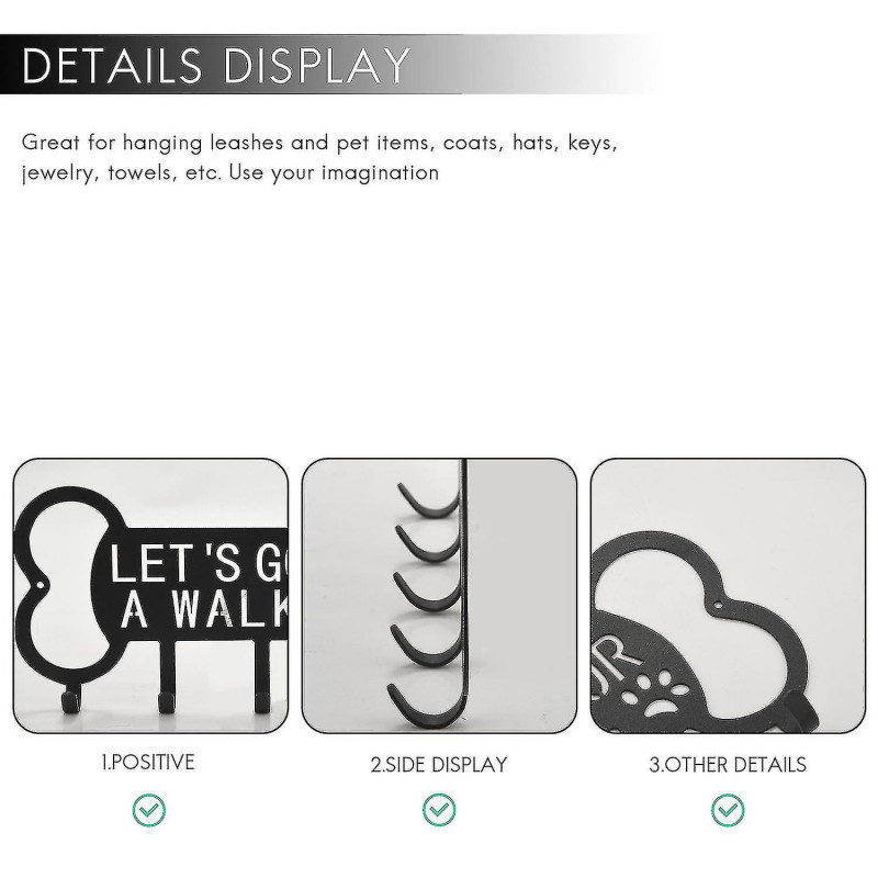 Metal Pet Dog Leash Hanger Hook Dog Leash Wall Rack Holder With Free Nail Hang On Leather Nylon Lea