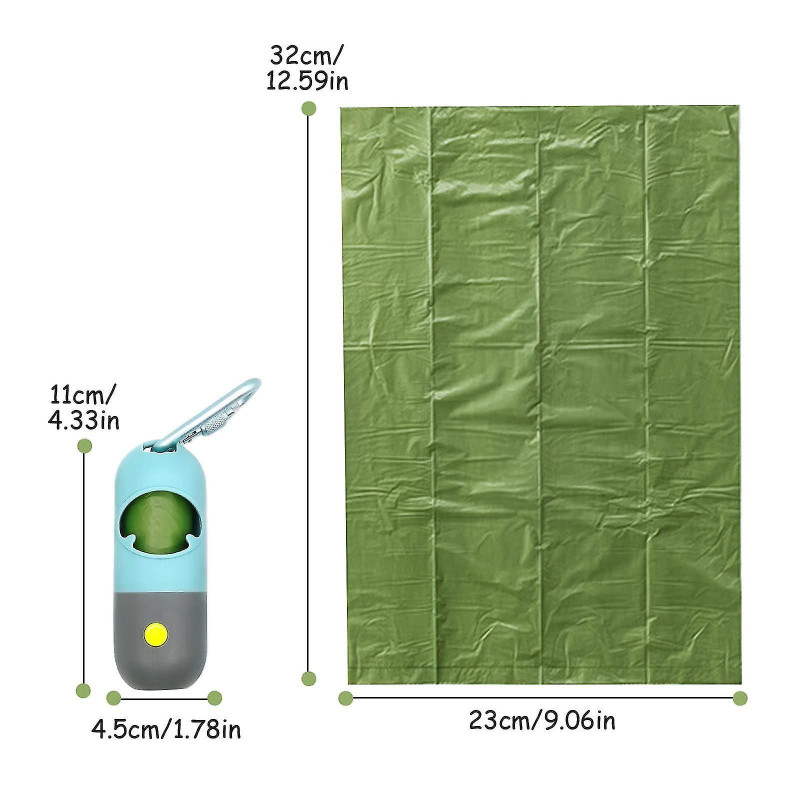 Distributeur de sacs à crottes de chien avec lampe de poche à led Chien pour caca avec distributeur et