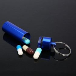 Waterproof Pill Shaped Aluminum Alloy Pill Drug Bottle Holder Containe